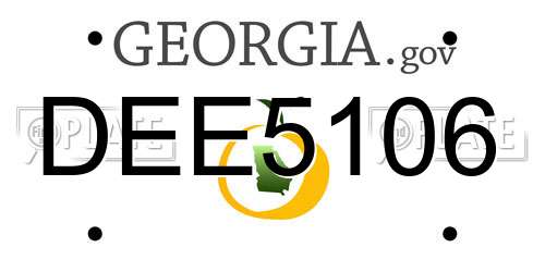 DEE5106 Georgia License Plate