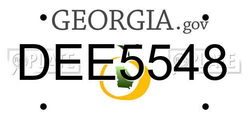 DEE5548 Georgia License Plate
