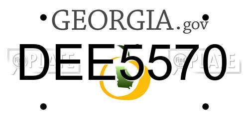 DEE5570 Georgia License Plate