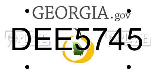 DEE5745 Georgia License Plate