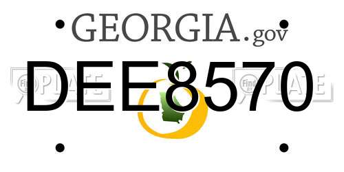 DEE8570 Georgia License Plate