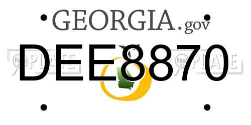 DEE8870 Georgia License Plate