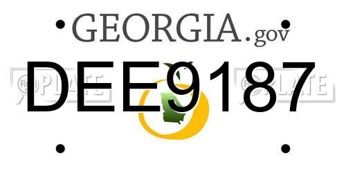 DEE9187 Georgia License Plate