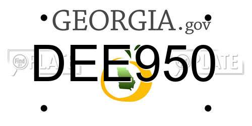 DEE950 Georgia License Plate