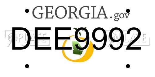 DEE9992 Georgia License Plate