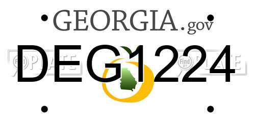 DEG1224 Georgia License Plate