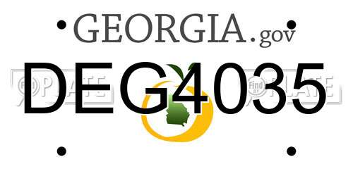 DEG4035 Georgia License Plate