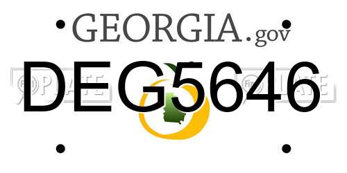 DEG5646 Georgia License Plate