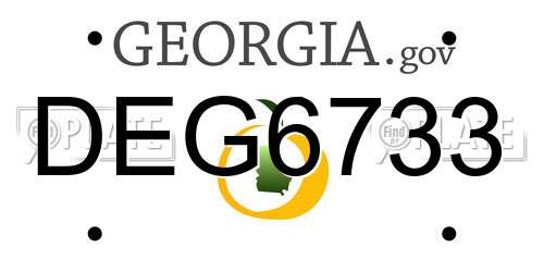 DEG6733 Georgia License Plate
