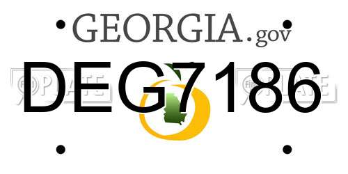 DEG7186 Georgia License Plate