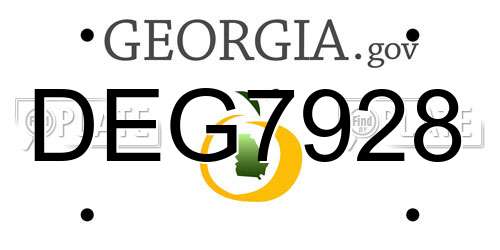 DEG7928 Georgia License Plate