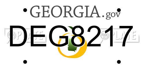 DEG8217 Georgia License Plate