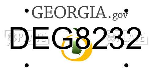 DEG8232 Georgia License Plate