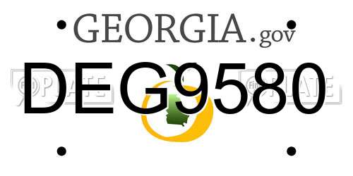 DEG9580 Georgia License Plate