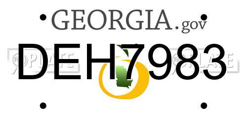 DEH7983 Georgia License Plate