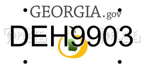 DEH9903 Georgia License Plate