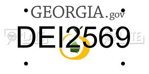 DEI2569 Georgia License Plate