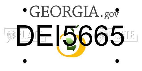 DEI5665 Georgia License Plate