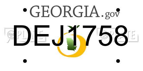 DEJ1758 Georgia License Plate
