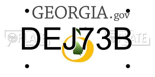 DEJ73B Georgia License Plate