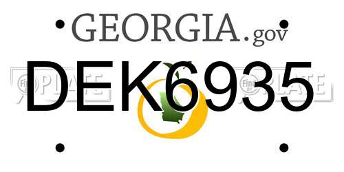 DEK6935 Georgia License Plate