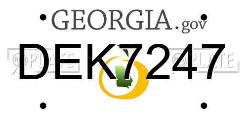 DEK7247 Georgia License Plate