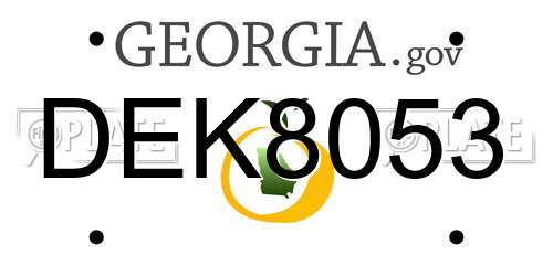 DEK8053 Georgia License Plate