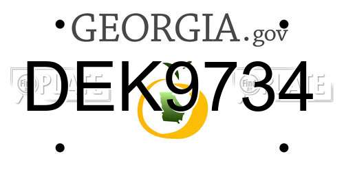 DEK9734 Georgia License Plate