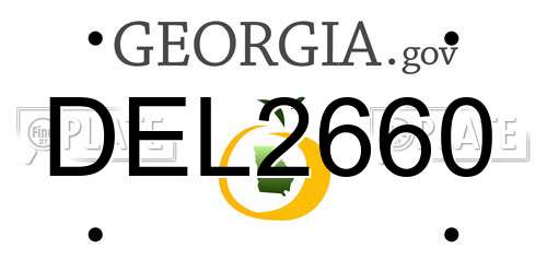 DEL2660 Georgia License Plate