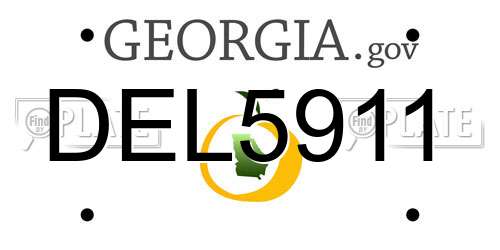 DEL5911 Georgia License Plate