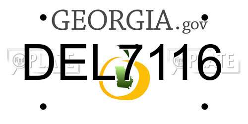 DEL7116 Georgia License Plate