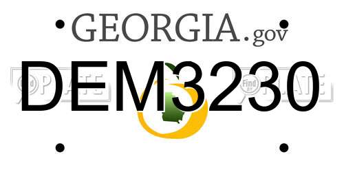 DEM3230 Georgia License Plate