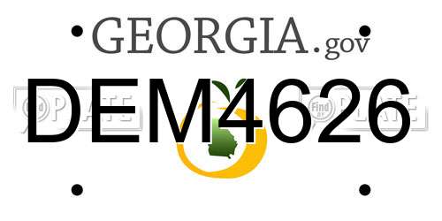 DEM4626 Georgia License Plate