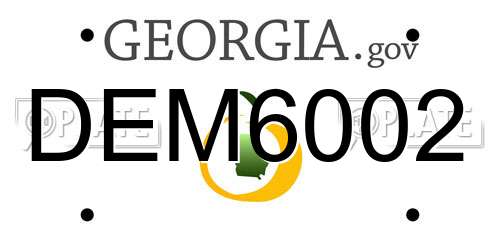 DEM6002 Georgia License Plate