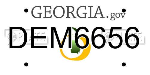 DEM6656 Georgia License Plate