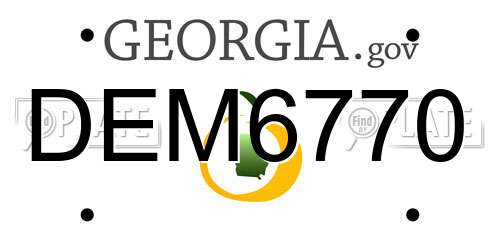 DEM6770 Georgia License Plate