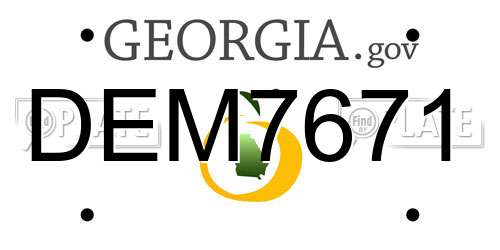DEM7671 Georgia License Plate