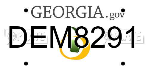 DEM8291 Georgia License Plate