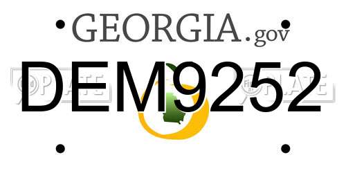 DEM9252 Georgia License Plate