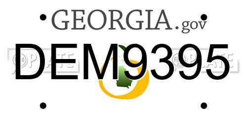 DEM9395 Georgia License Plate