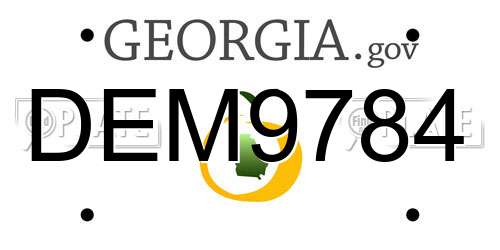 DEM9784 Georgia License Plate