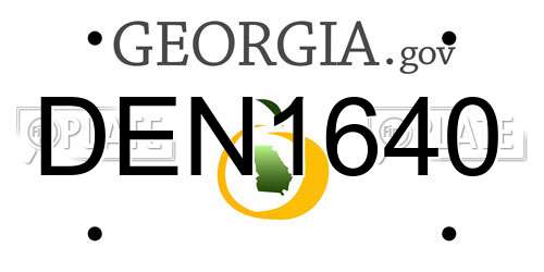 DEN1640 Georgia License Plate