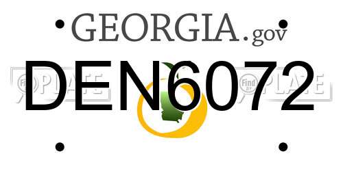 DEN6072 Georgia License Plate