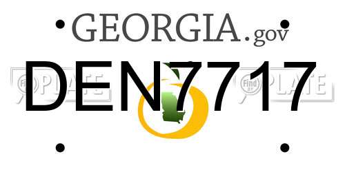 DEN7717 Georgia License Plate