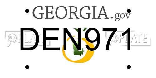DEN971 Georgia License Plate