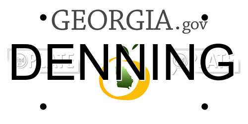 DENNING Georgia License Plate