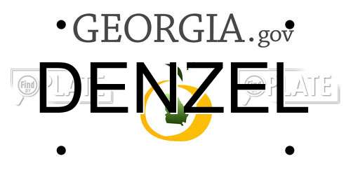 DENZEL Georgia License Plate