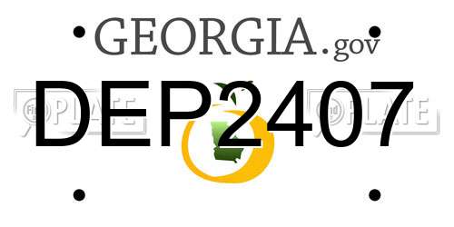 DEP2407 Georgia License Plate