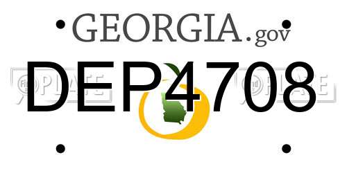 DEP4708 Georgia License Plate