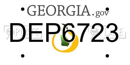 DEP6723 Georgia License Plate